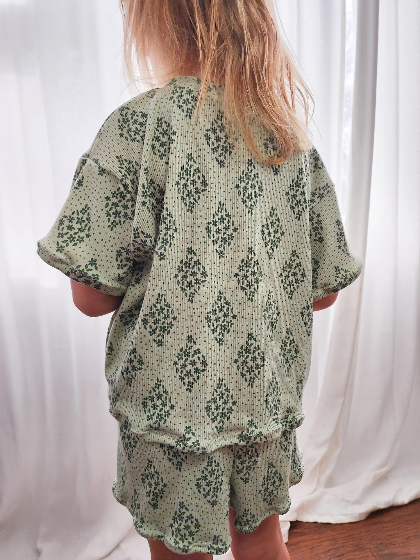 Green Floral Boxy Tee