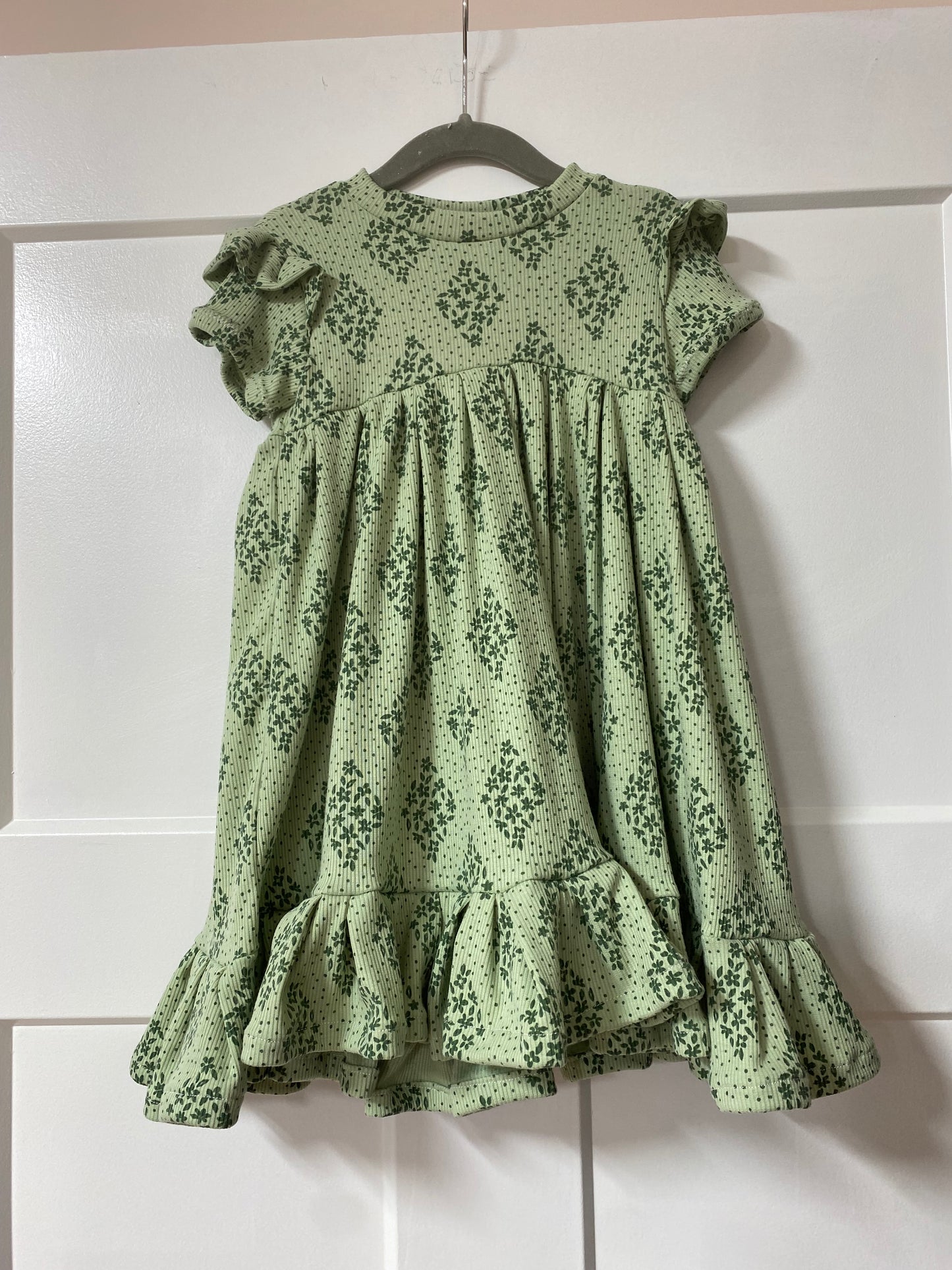 Green Floral Twirl Dress
