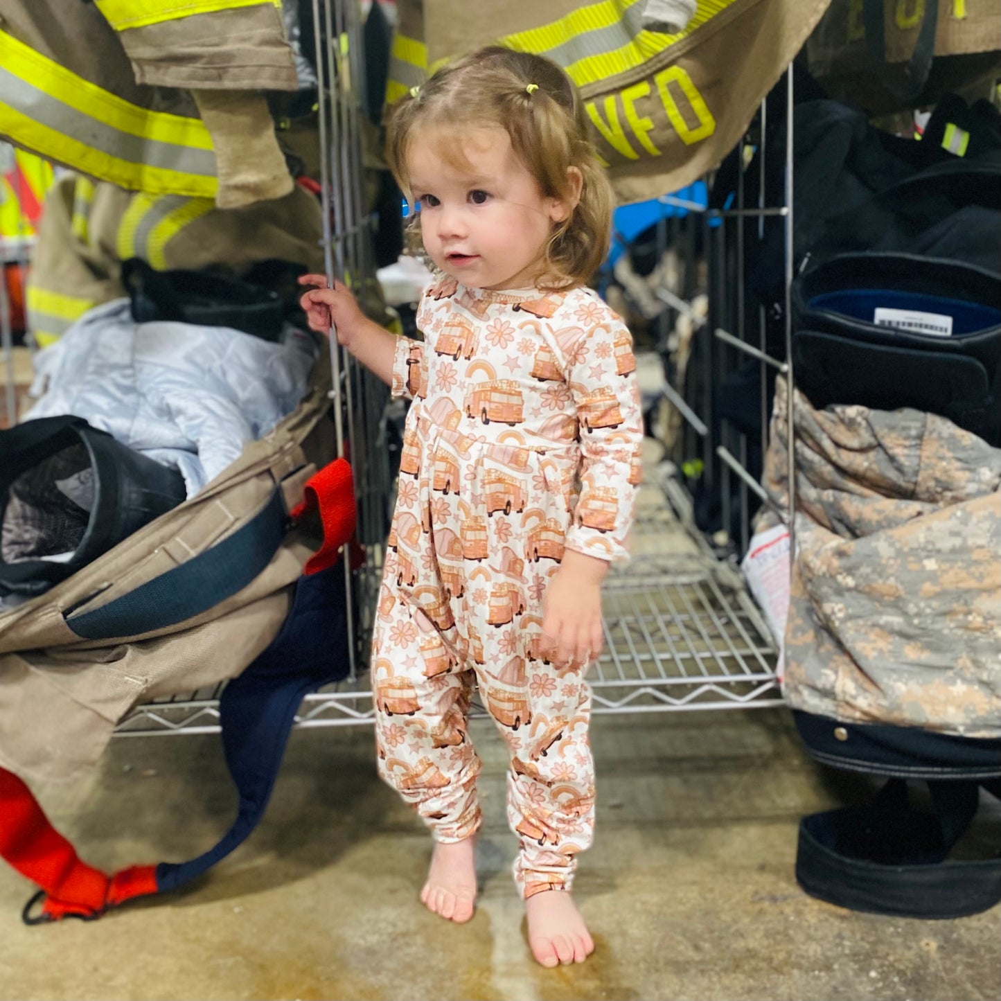 Fire Truck Magnolia Romper