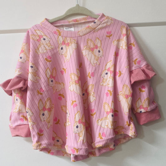 Vintage Pink Bunnies Poncho Tee