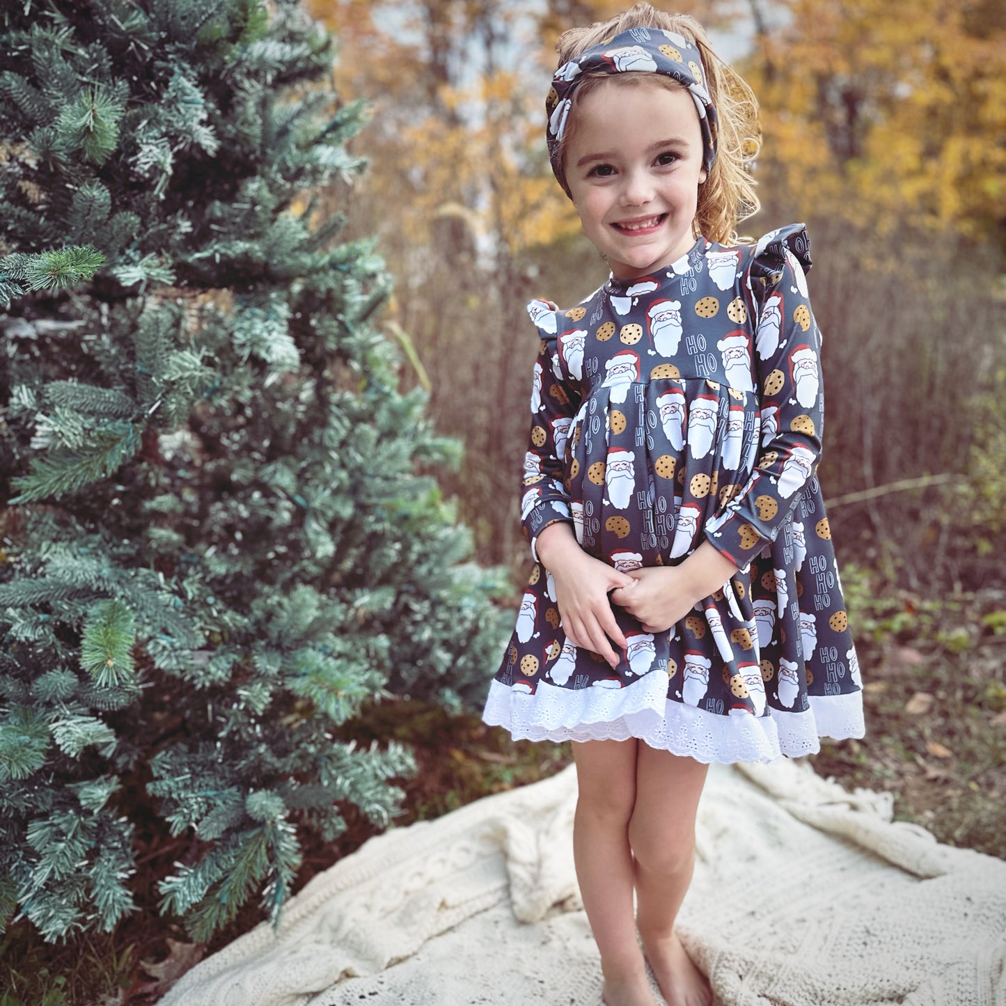 Santa Cookies and Lace Twirl Dress