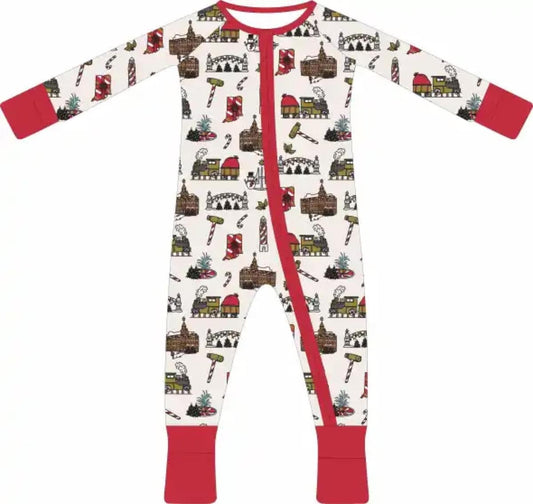 PREORDER: Christmas Town Zippie Bamboo Pajamas