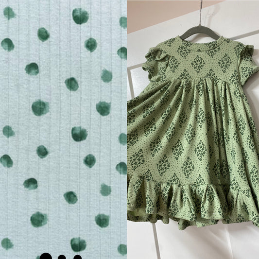 Green Dot Twirl Dress