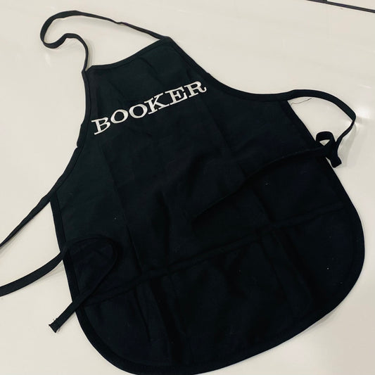 Embroidered Black Apron