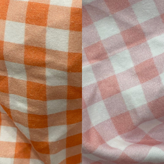 COTTON LYCRA Pink/Orange Plaid Leggings