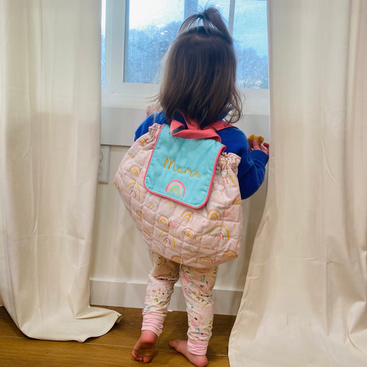 Embroidered Rainbow Backpack