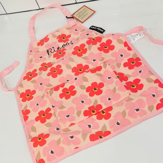 Embroidered Floral Apron