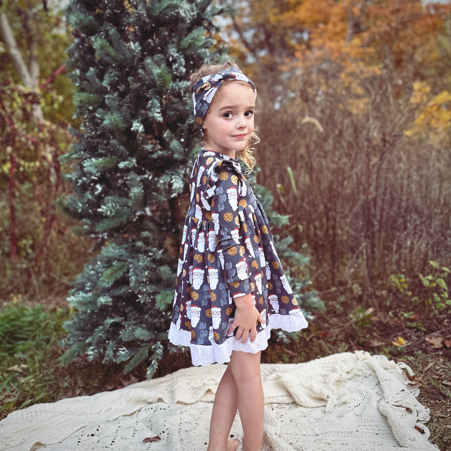 Santa Cookies and Lace Twirl Dress