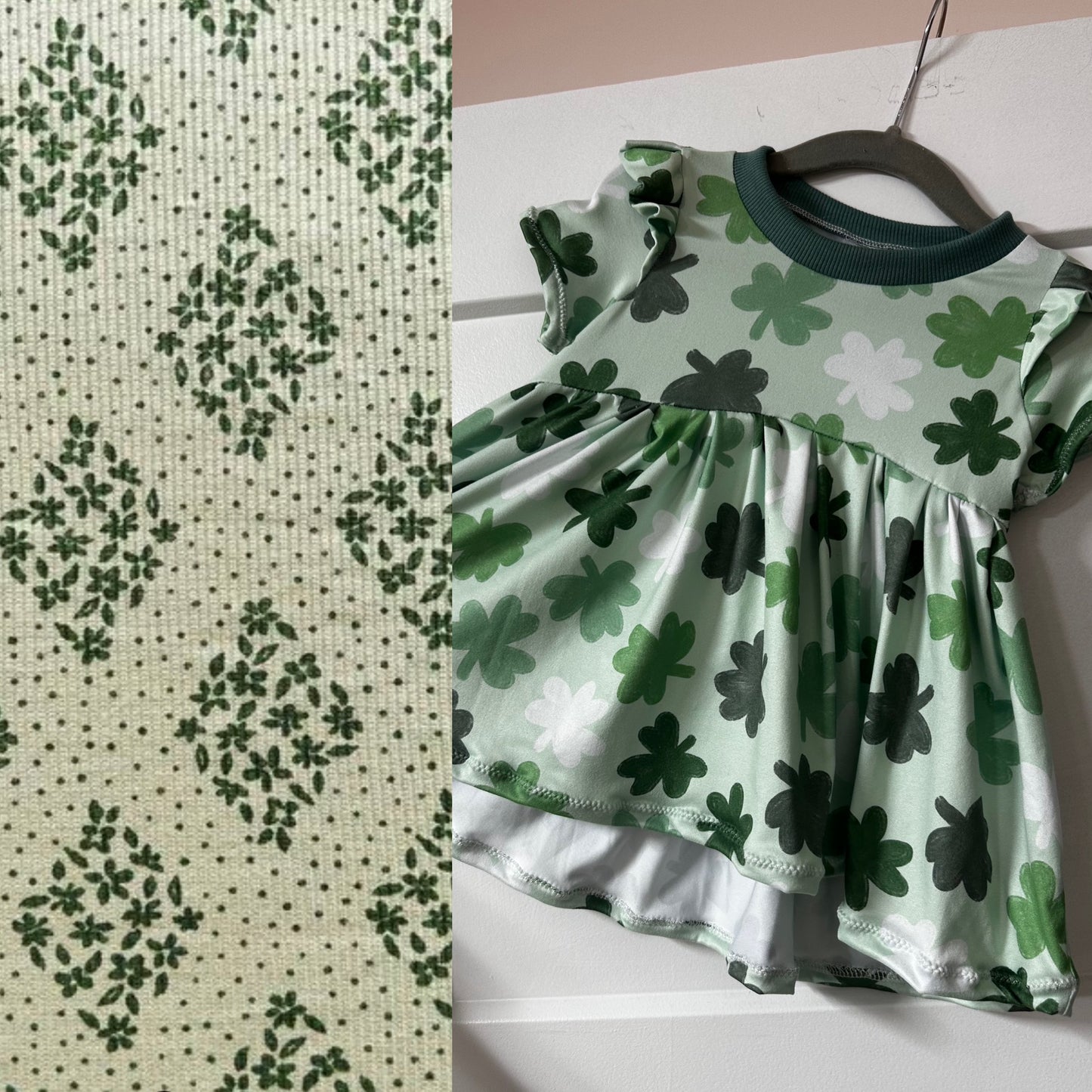 Green Floral Peplum Ruffle Top