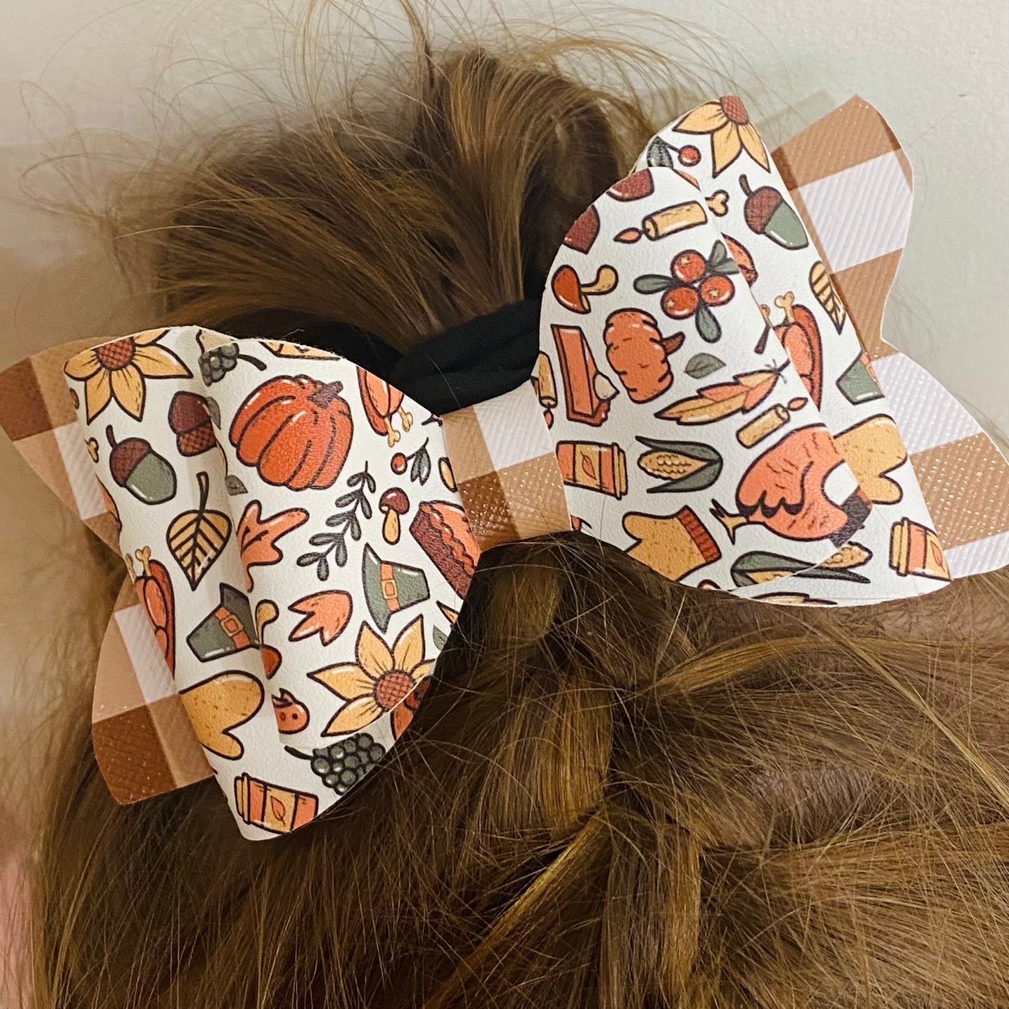 Thanksgiving Plaid Bow