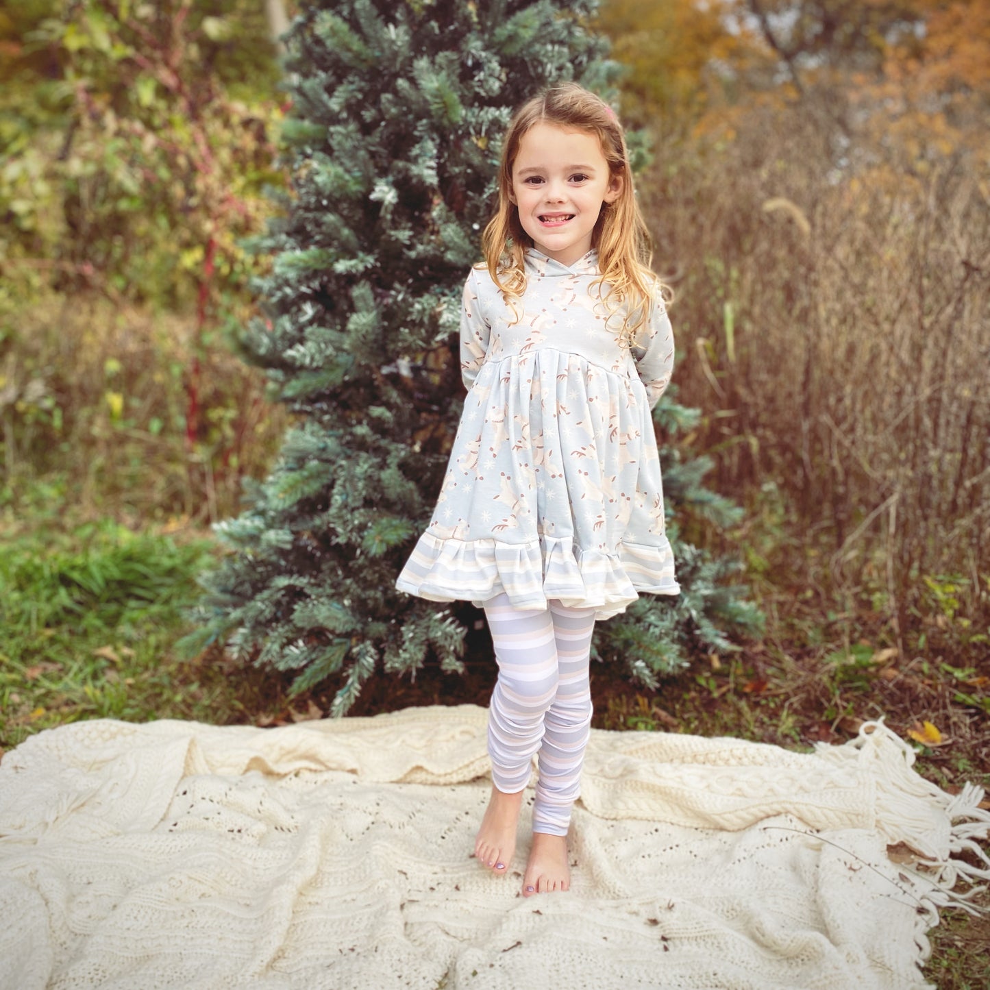 Reindeer Sweater Ruffle Sweater Dress