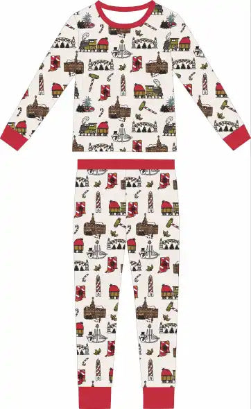 PREORDER: Christmas Town Two-Piece Bamboo Pajamas