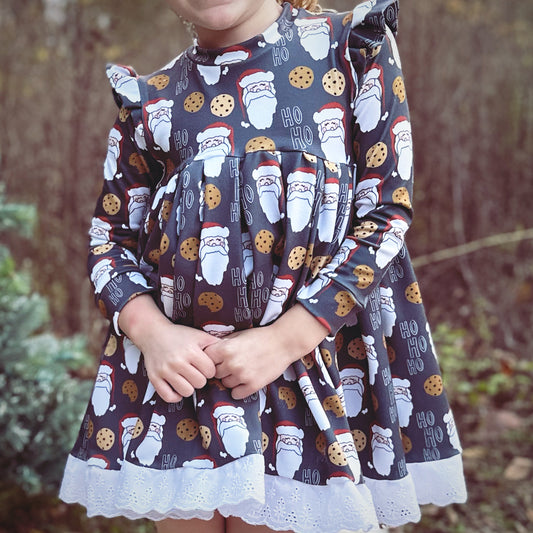 Santa Cookies and Lace Twirl Dress