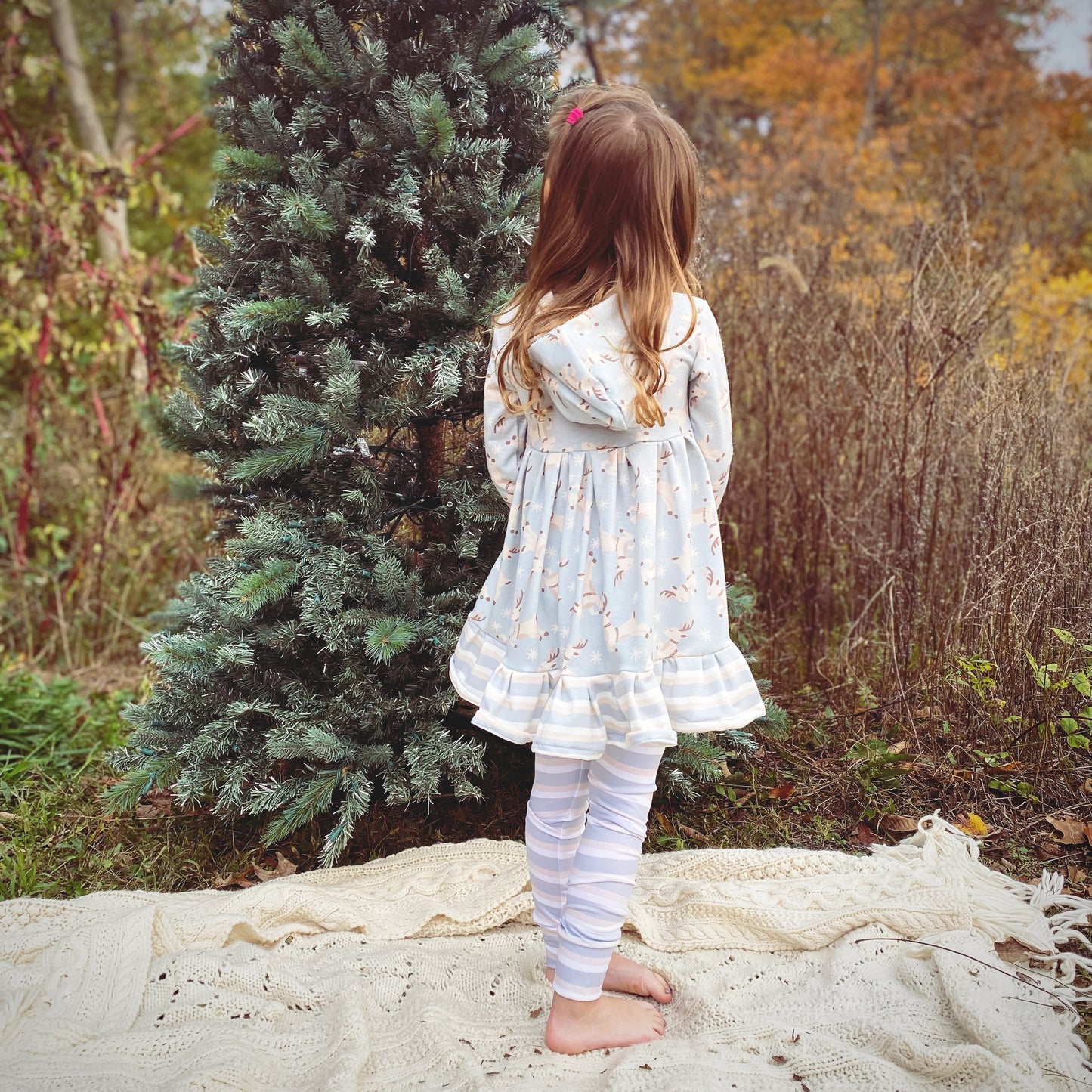 Reindeer Sweater Ruffle Sweater Dress