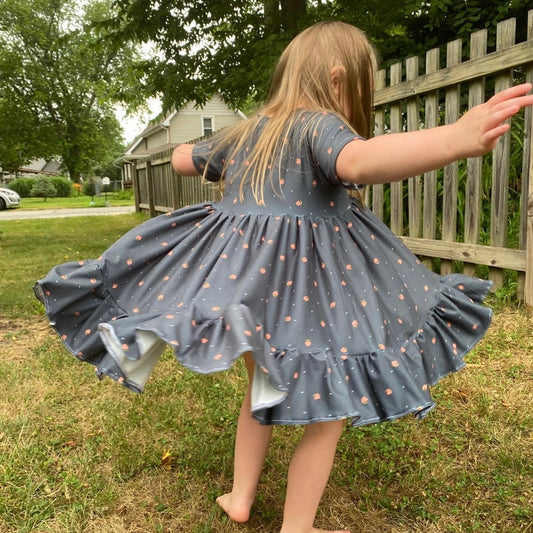 Strawberry Peplum Twirl Dress