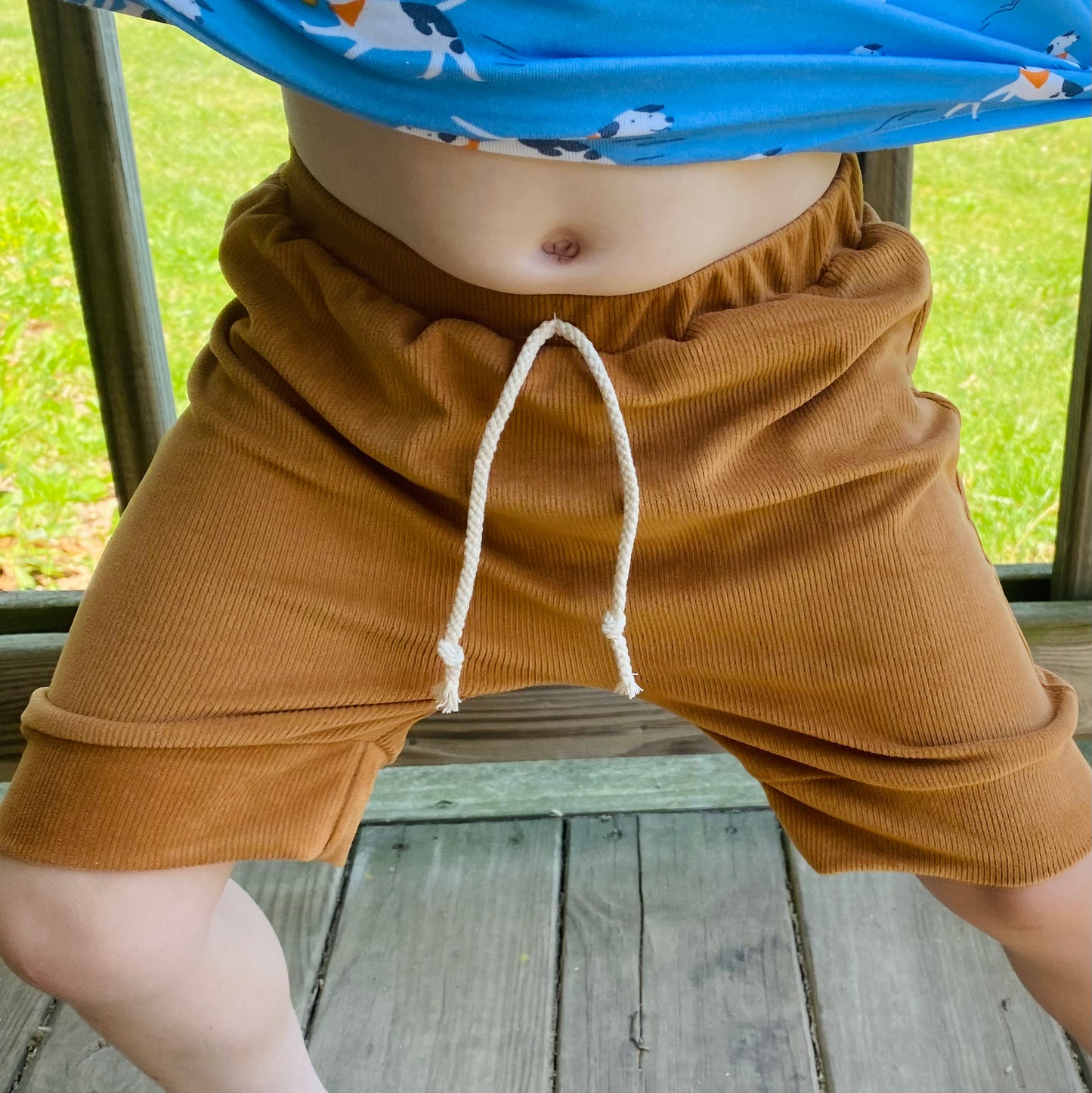 Camel Corduroy Harem Shorts