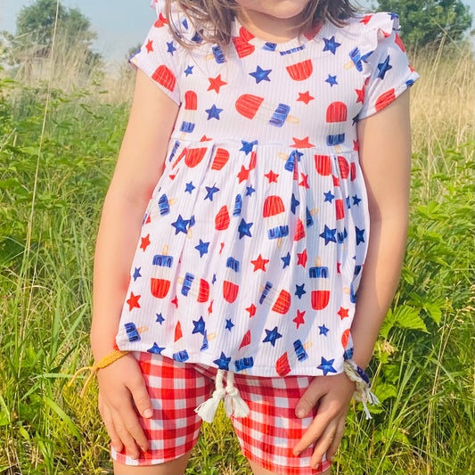 Popsicles + Stars // Peplum + Bike Shorts Set